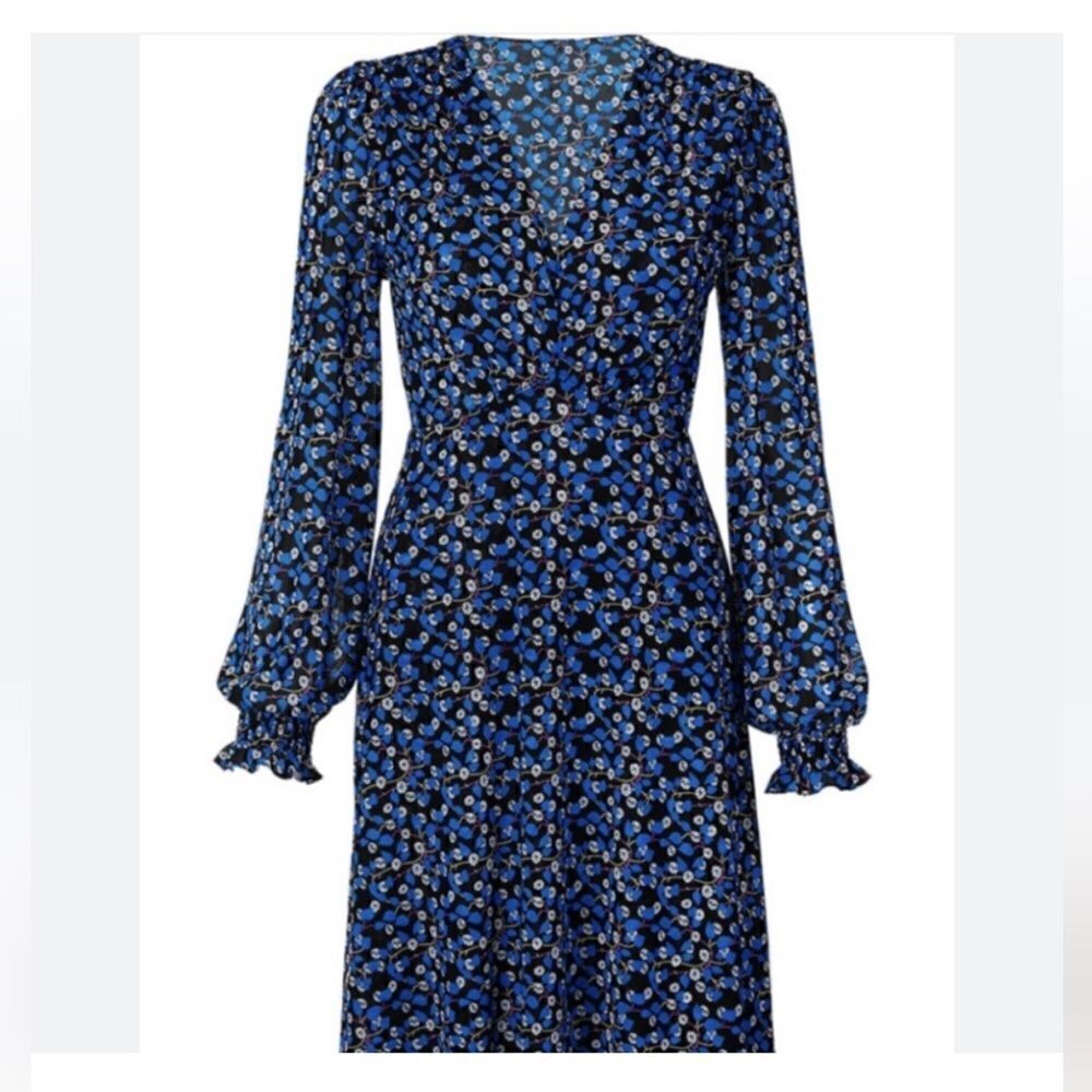CAbi The Ten Dress floral double layer stretch long sleeve - Picture 2 of 8